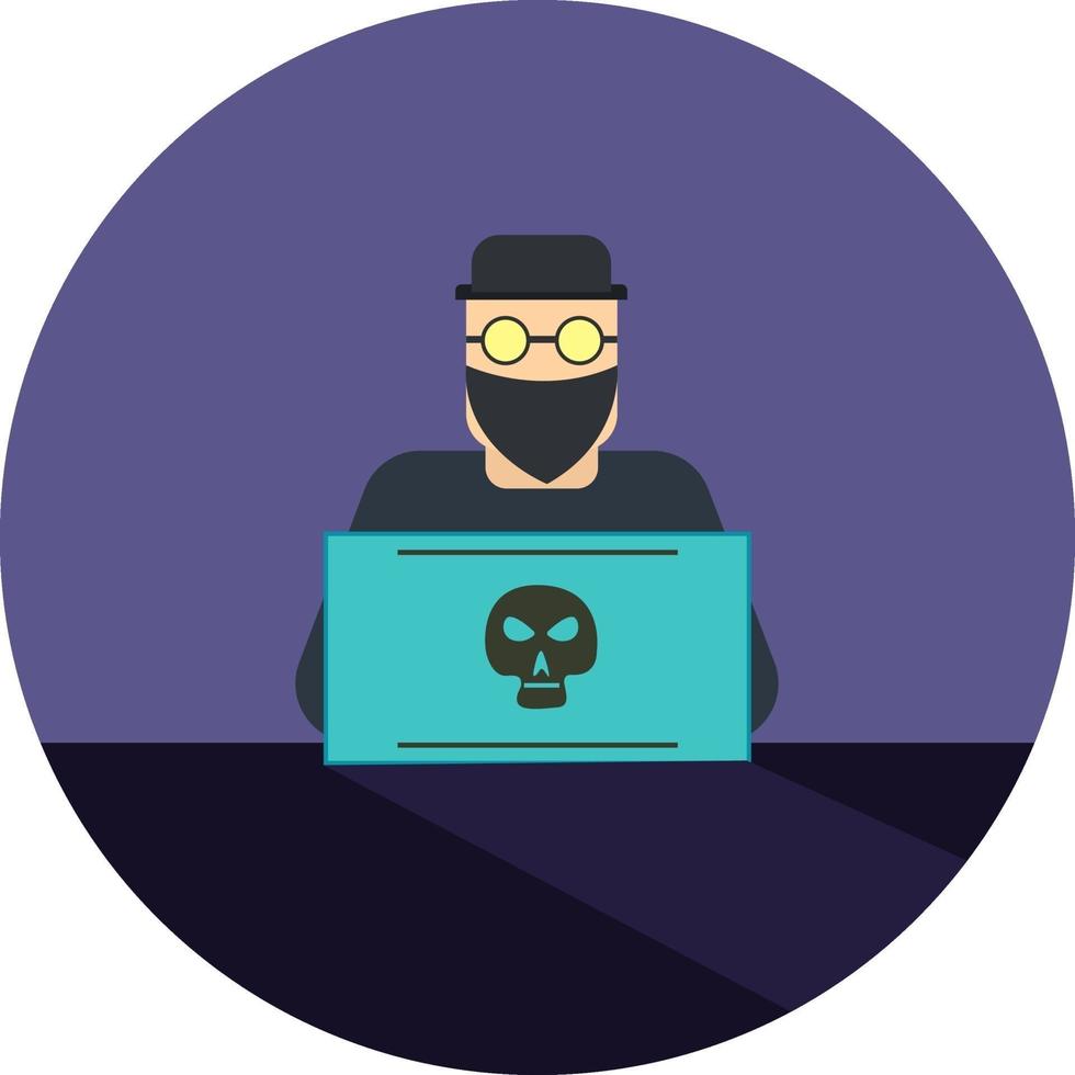 Hacker with mask, illustration, vector on a white background.