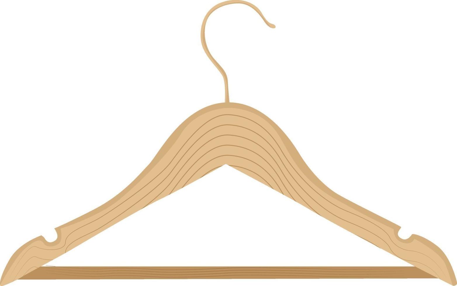 Wooden hanger, illustration, vector on a white background.