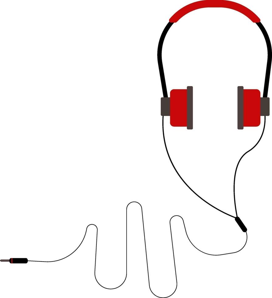 auriculares rojos, ilustración, vector sobre fondo blanco.