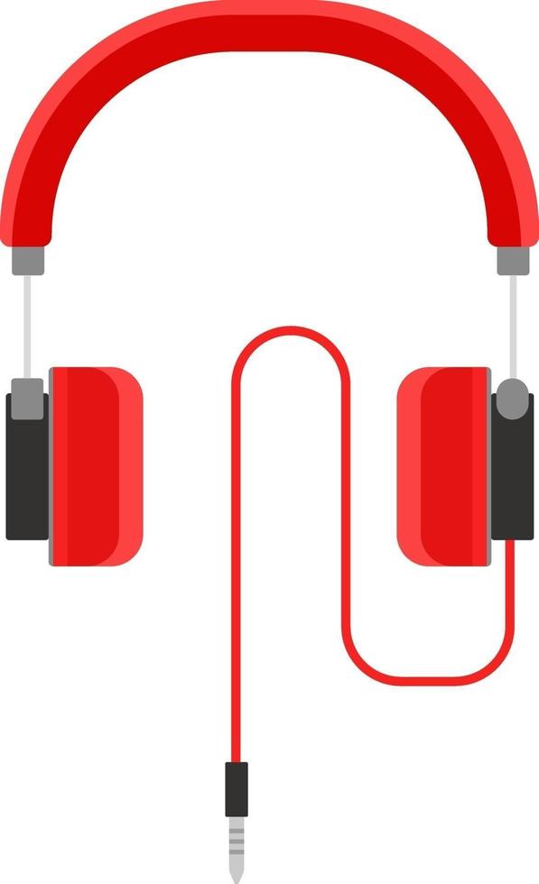 Red headphones, illustration, vector on a white background.