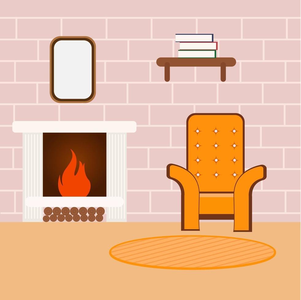 interior de la casa, ilustración, vector sobre fondo blanco.