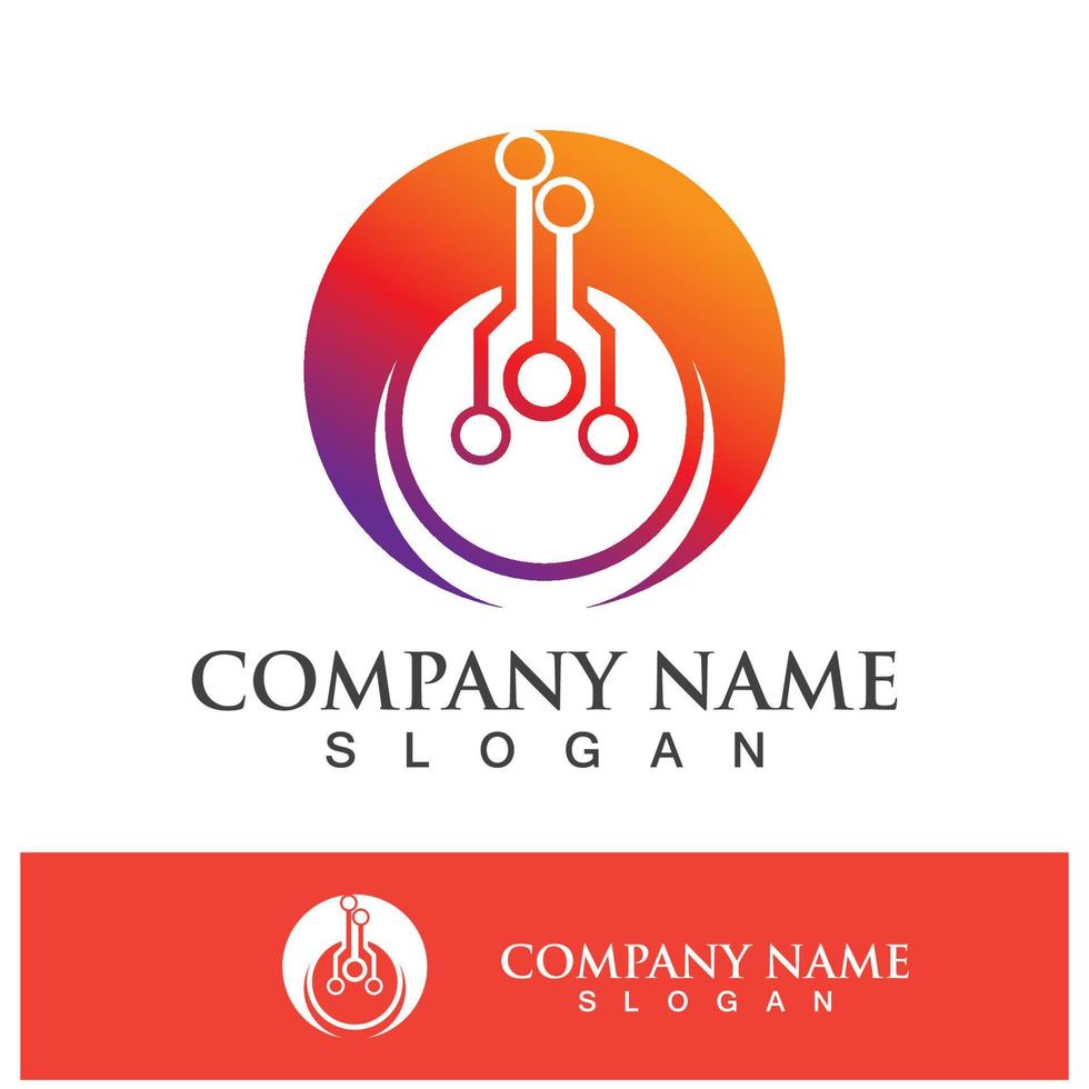 Technology logo images illustration design vector