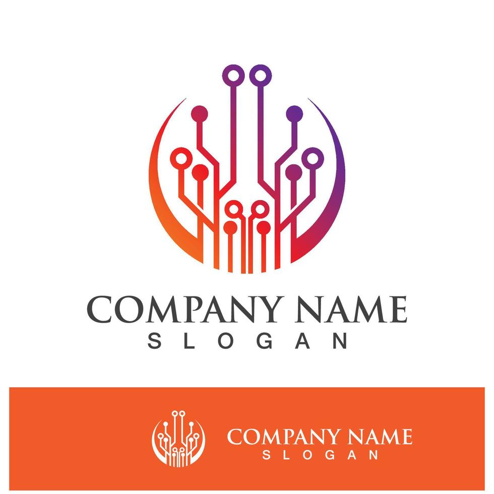 Technology logo images illustration design vector