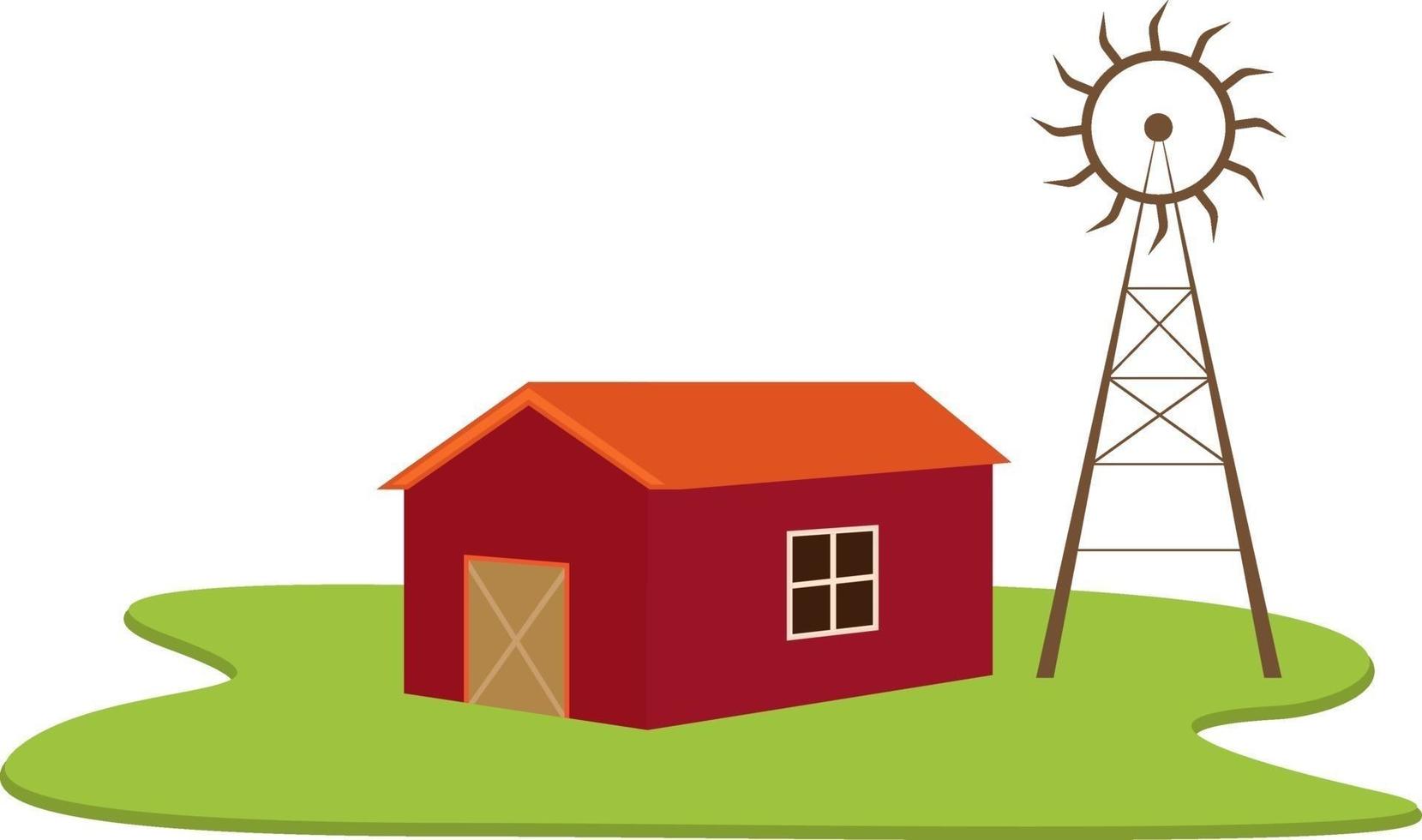 Farm house, illustration, vector on a white background.