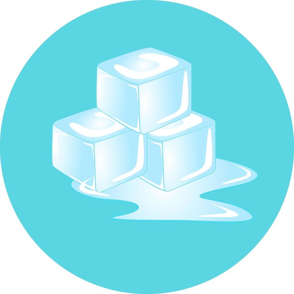 Ice cubes, illustration, vector on a white background.