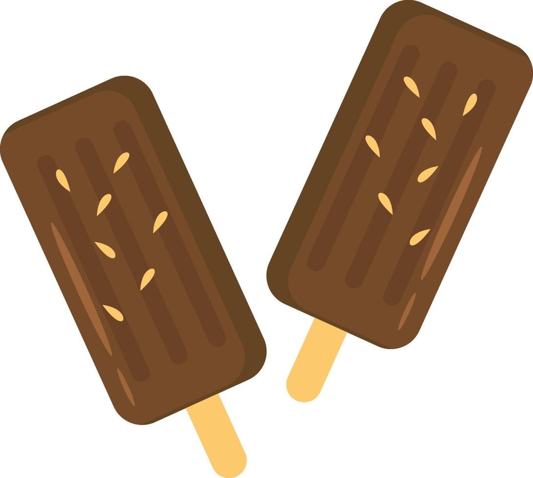 Chocolate ice cream, illustration, vector on a white background.