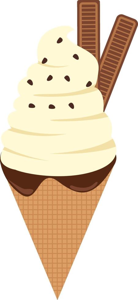 Ice cream with prinkles, illustration, vector on a white background.