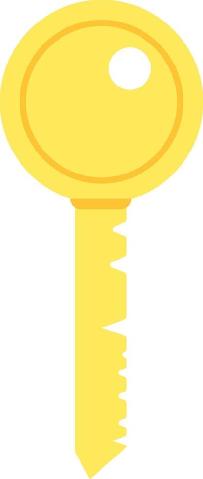 Golden key, illustration, vector on a white background.