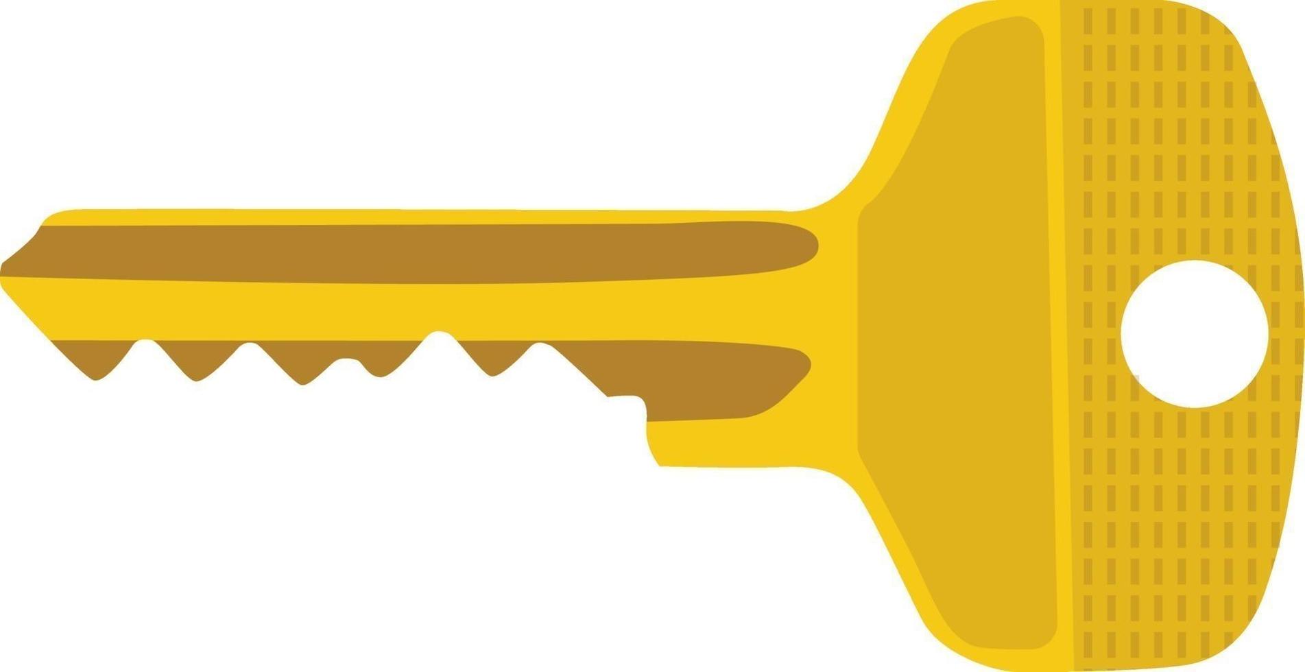 Key yellow, illustration, vector on a white background.