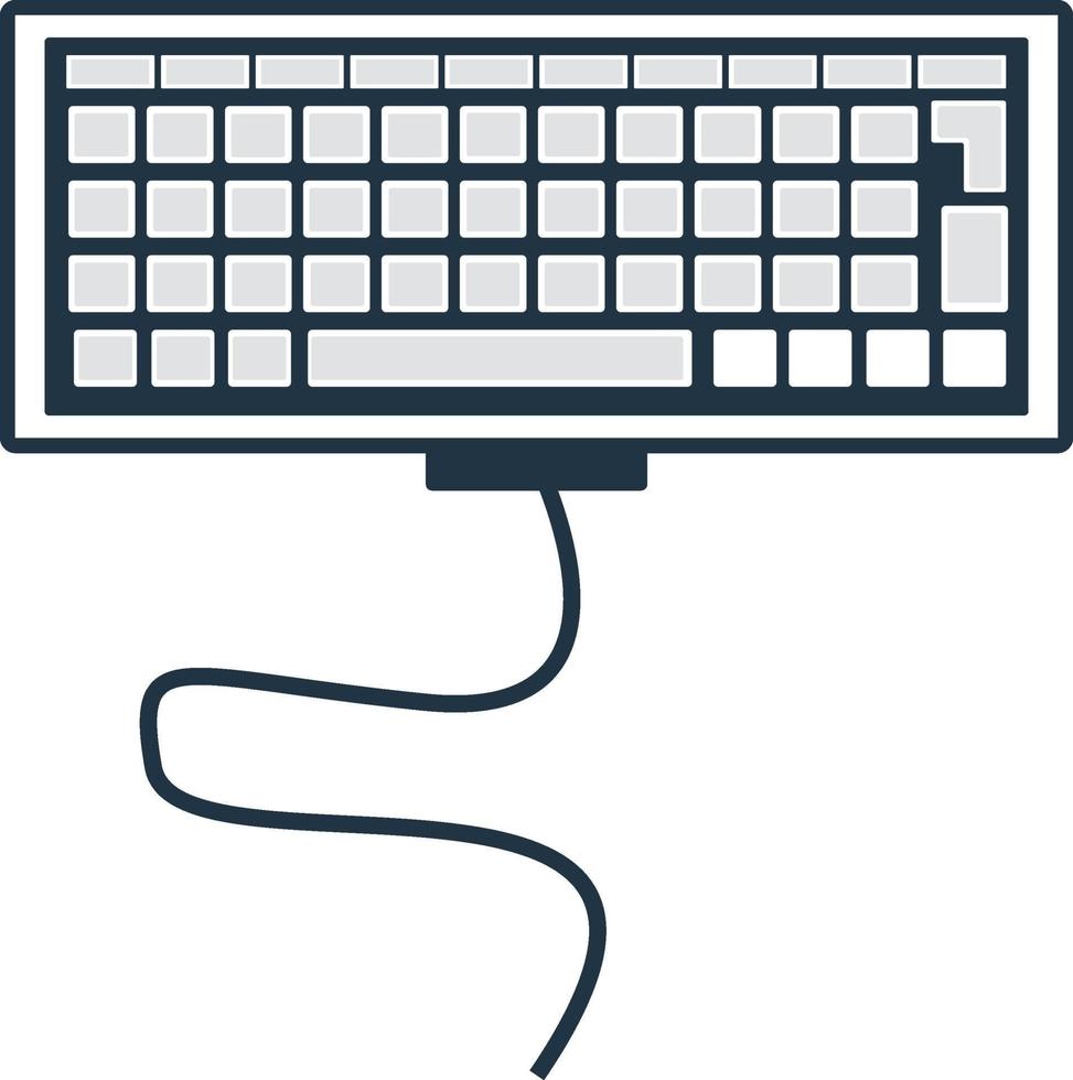 Simple keyboard, illustration, vector on a white background.