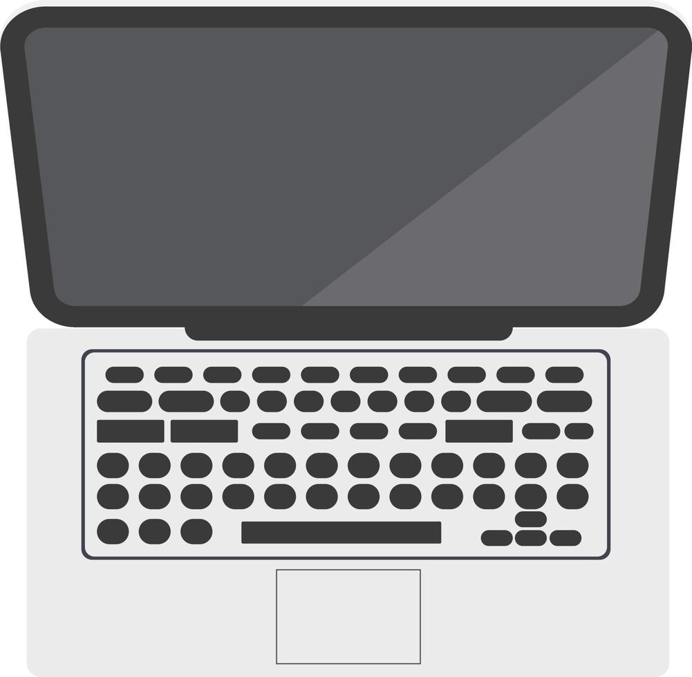 Grey laptop, illustration, vector on a white background.