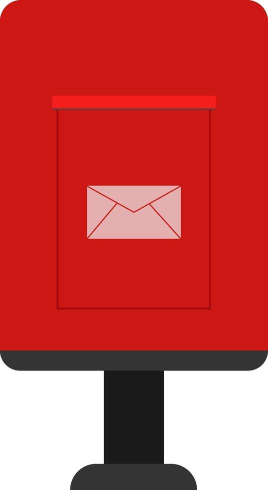 Red letterbox, illustration, vector on a white background.