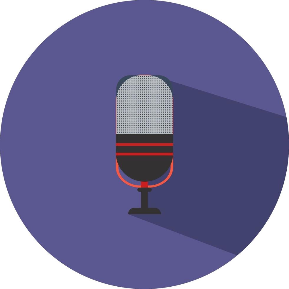 Old microphone, illustration, vector on a white background.