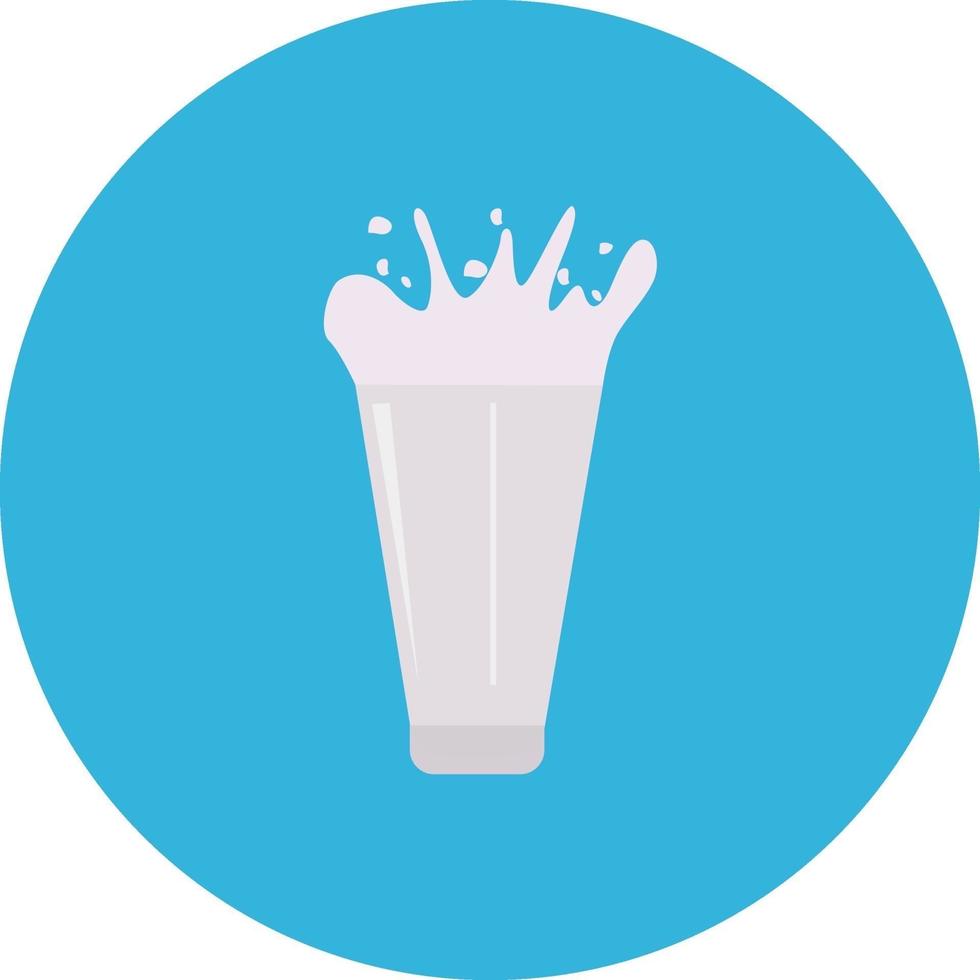 Full glass of milk, illustration, vector on a white background.