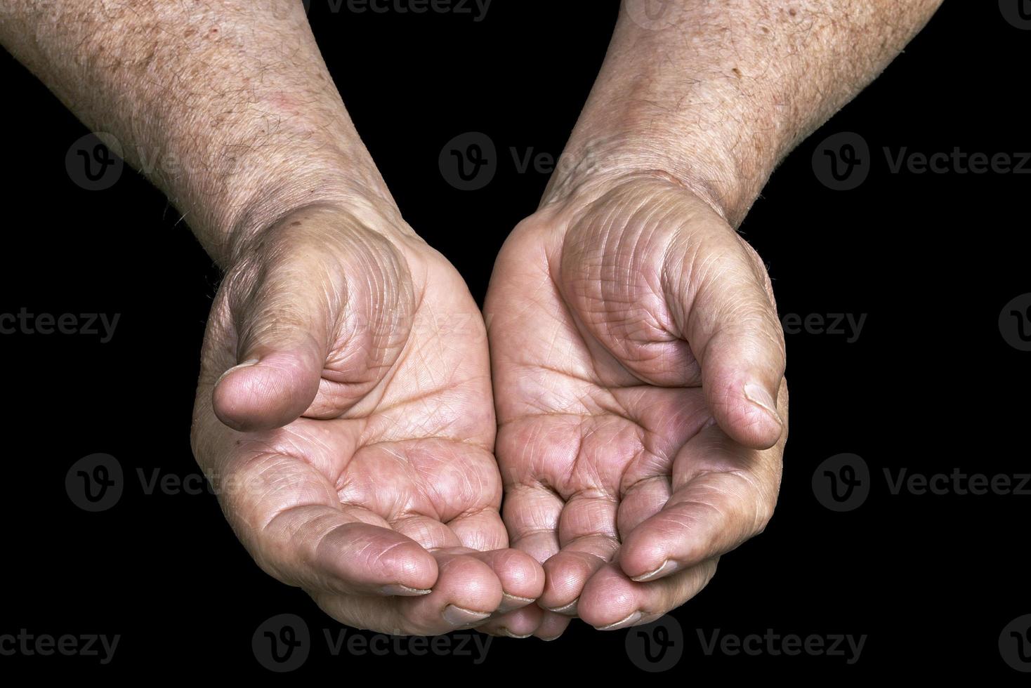 Senior open hands photo