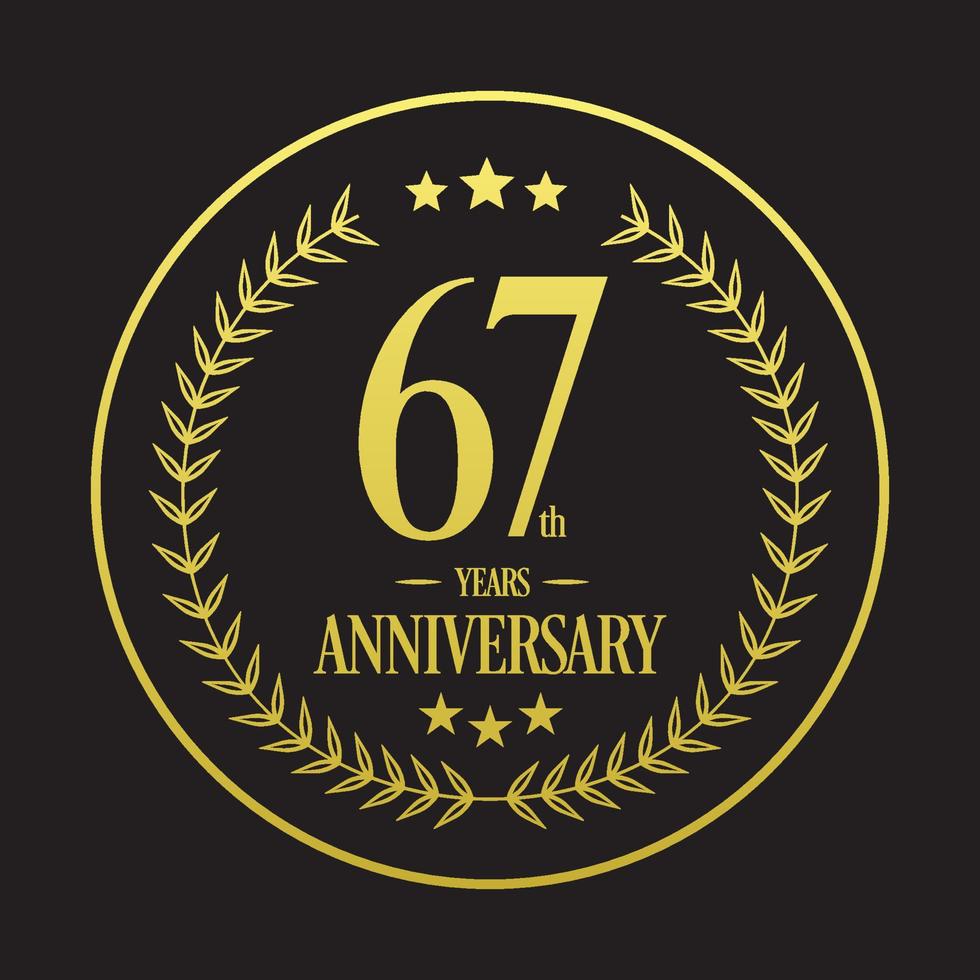 Luxury 67th anniversary Logo illustration vector.Free vector illustration Free Vector