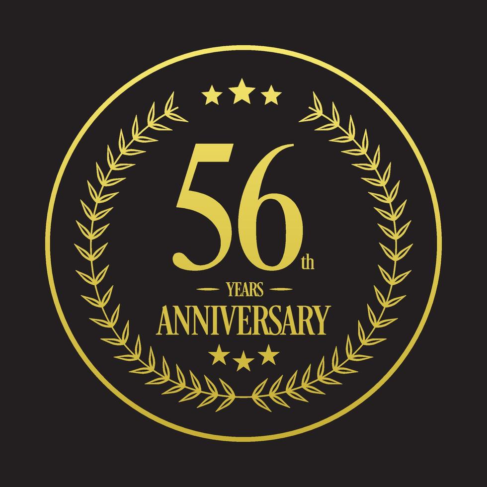 Luxury 56th anniversary Logo illustration vector.Free vector