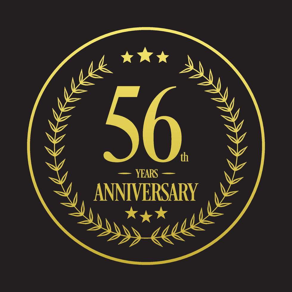 Luxury 56th anniversary Logo illustration vector.Free vector illustration Free Vector