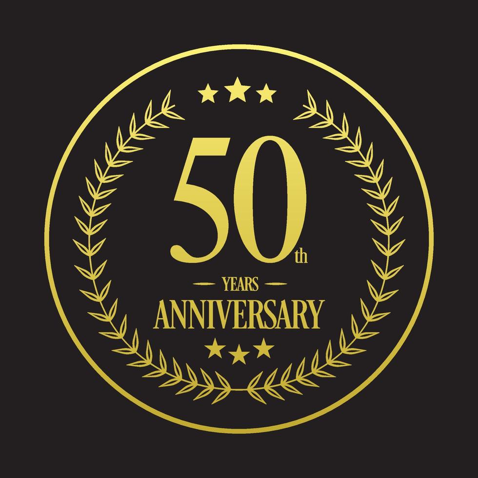 Luxury 50th anniversary Logo illustration vector.Free vector ...