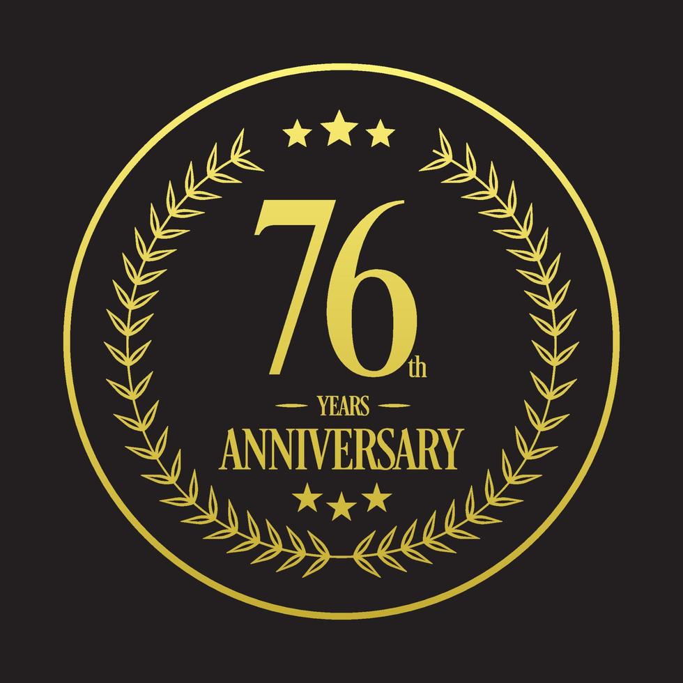 Luxury 76th anniversary Logo illustration vector.Free vector illustration Free Vector