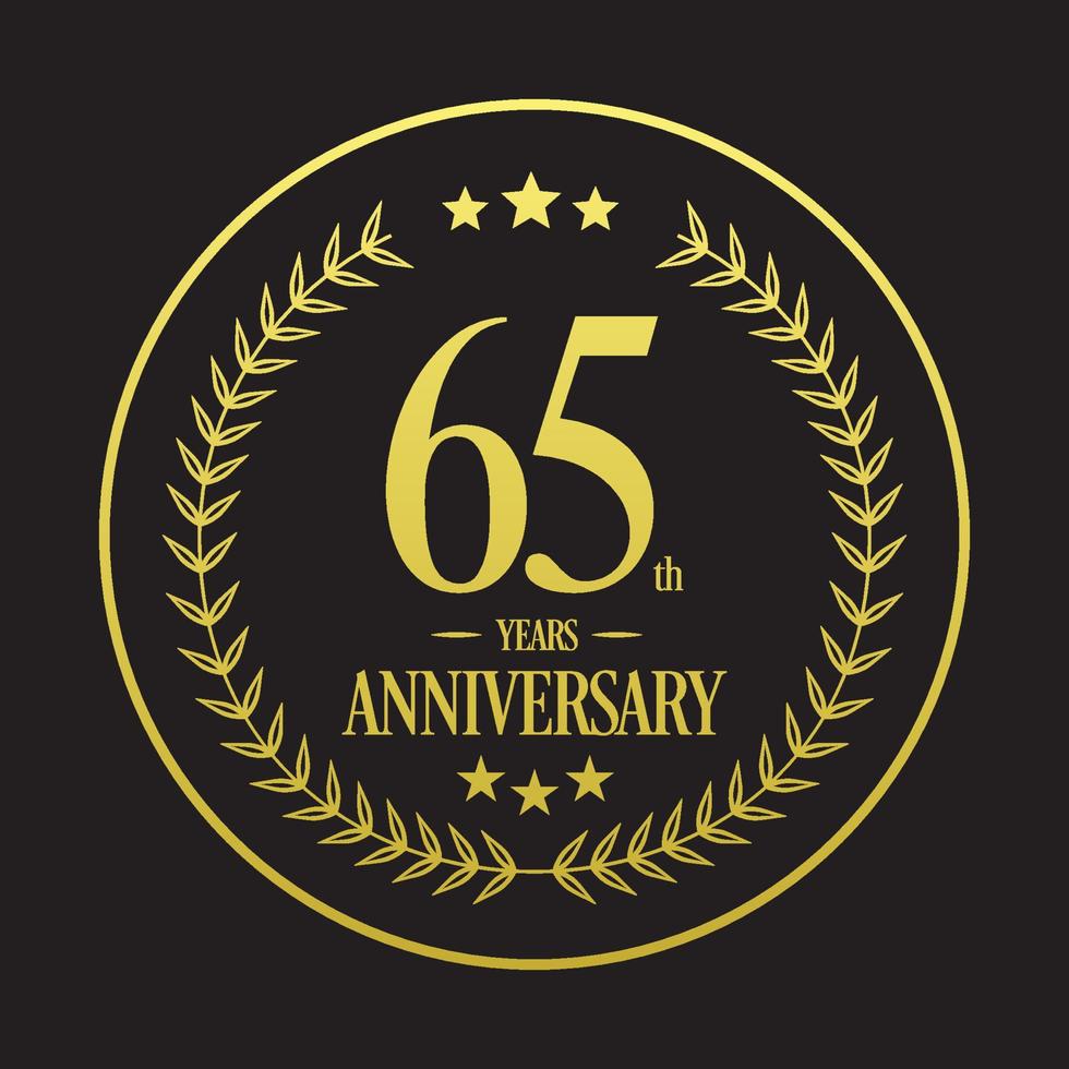 Luxury 65th anniversary Logo illustration vector.Free vector illustration Free Vector