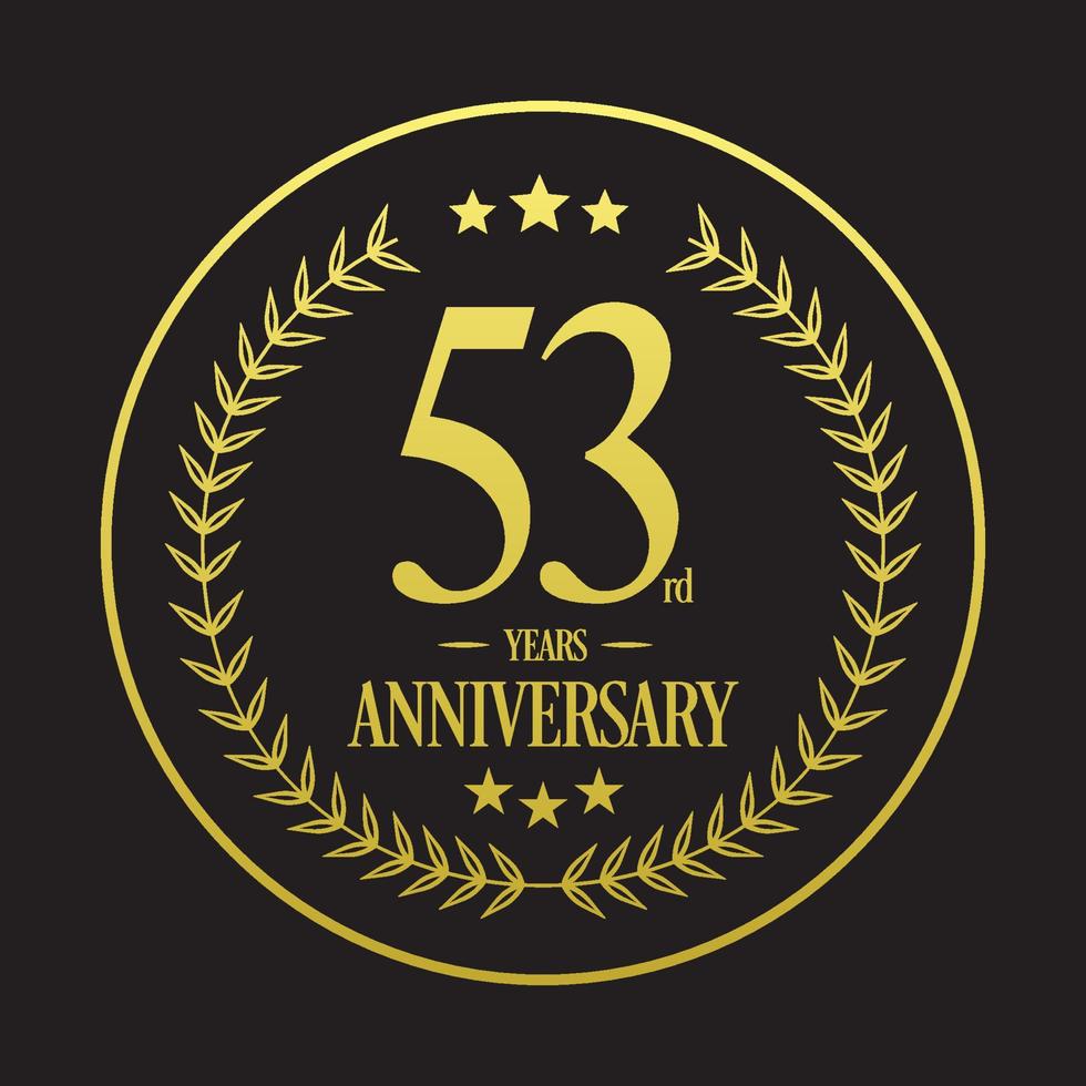 Luxury 53rd anniversary Logo illustration vector.Free vector illustration Free Vector