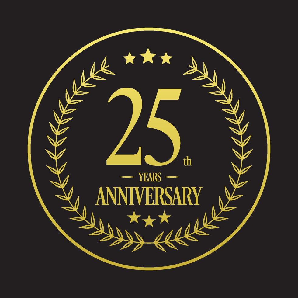 Luxury 25th anniversary Logo illustration vector.Free vector illustration Free Vector