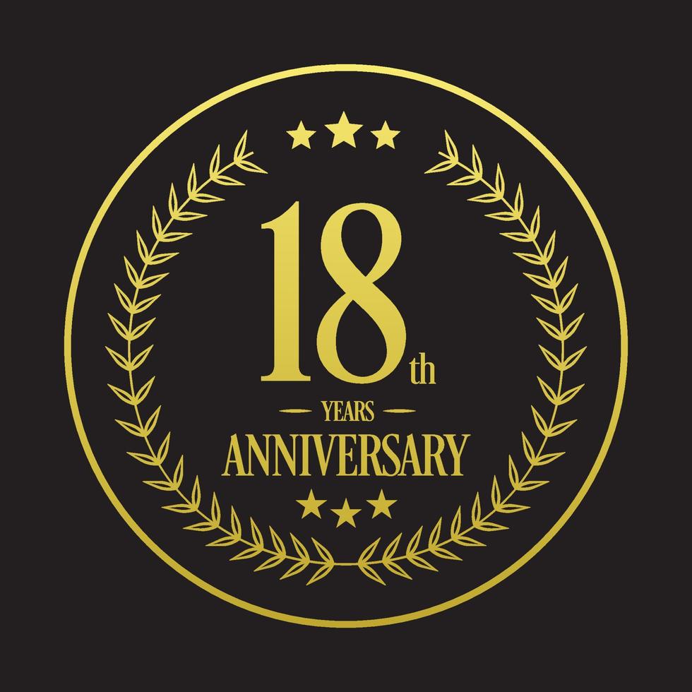 Vector de ilustración de logotipo de lujo 18 aniversario. Ilustración de vector libre vector gratis