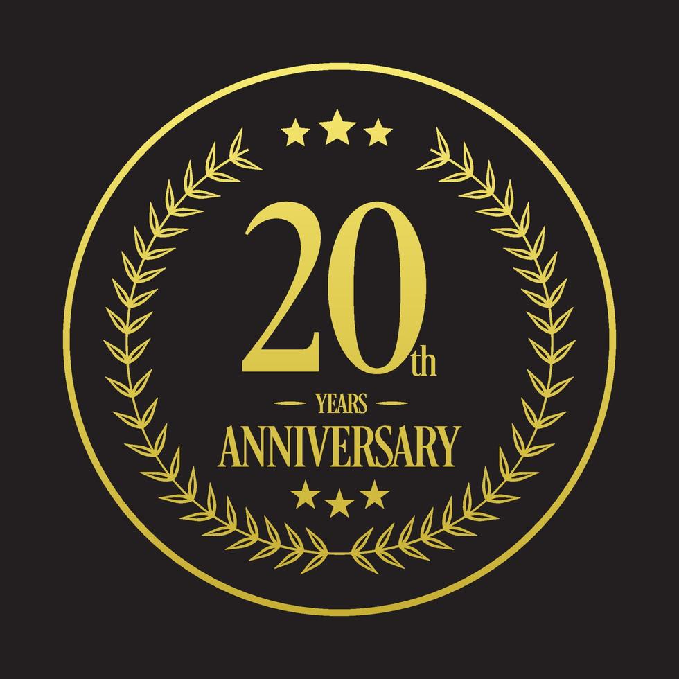 Vector de ilustración de logotipo de lujo 20 aniversario. Ilustración de vector libre vector gratis