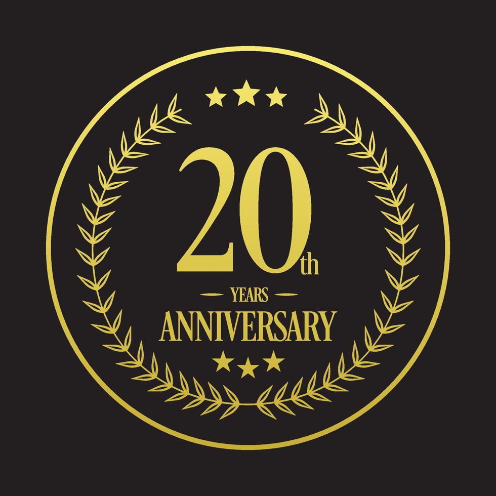 Luxury 20th anniversary Logo illustration vector.Free vector illustration Free Vector
