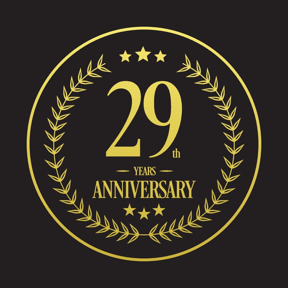 Luxury 29th anniversary Logo illustration vector.Free vector illustration Free Vector