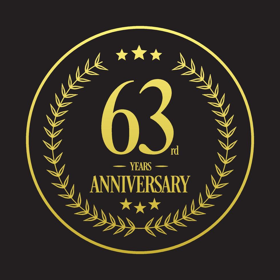 Luxury 63rd anniversary Logo illustration vector.Free vector illustration Free Vector