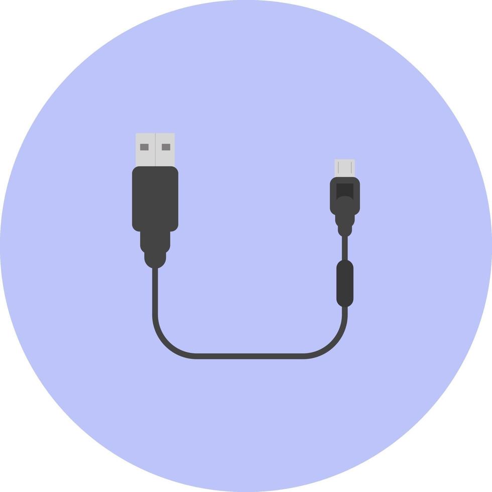 OTG Cable, illustration, vector on a white background.
