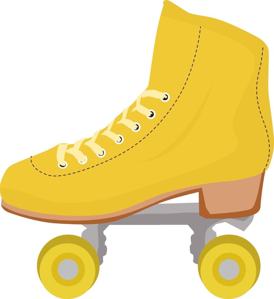 Yellow roller shoes, illustration, vector on a white background.