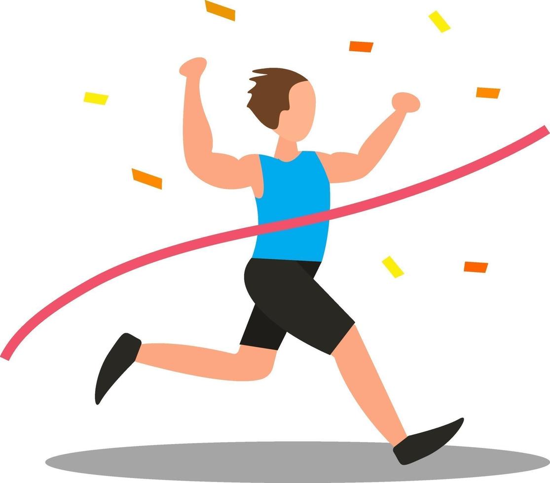 Running winner, illustration, vector on a white background.