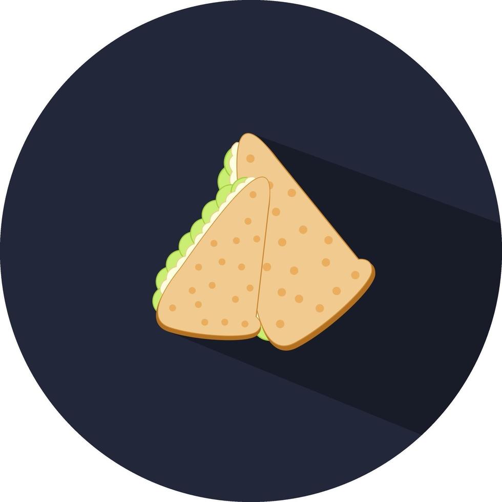 Triangle sandwich, illustration, vector on a white background.