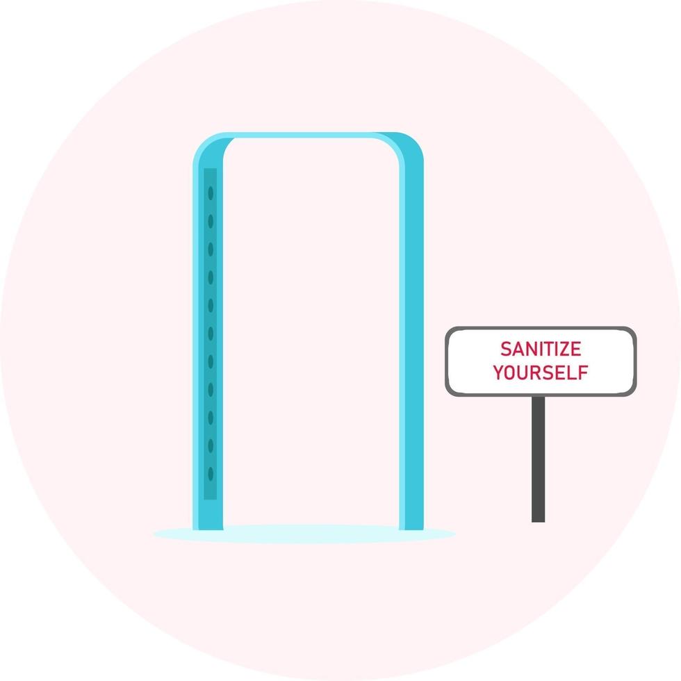 Sanitizer door, illustration, vector on a white background.