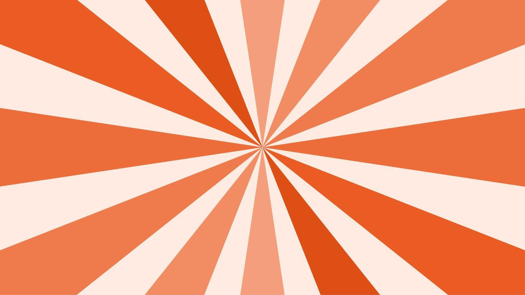 fondo de rayos de sol naranja retro simple vector