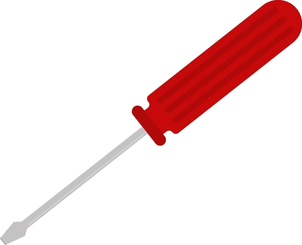 Red screwdriver, illustration, vector on a white background.