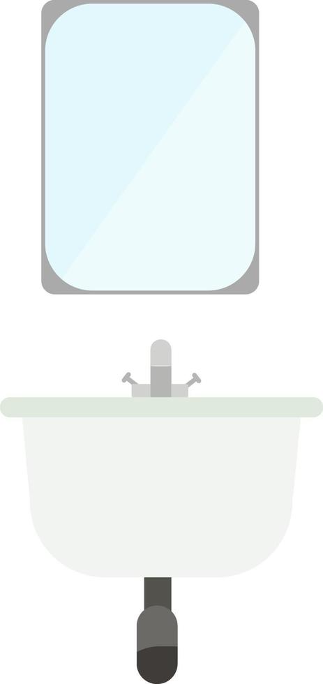 lavabo y espejo, ilustración, vector sobre fondo blanco.