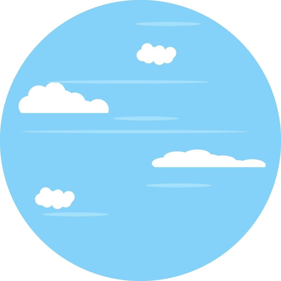 Sky with white clouds, illustration, vector on a white background.