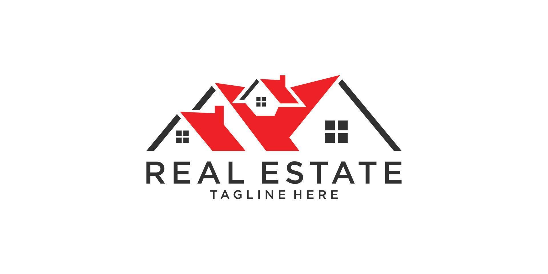 Roof and home logo vector design concept. Real estate logo