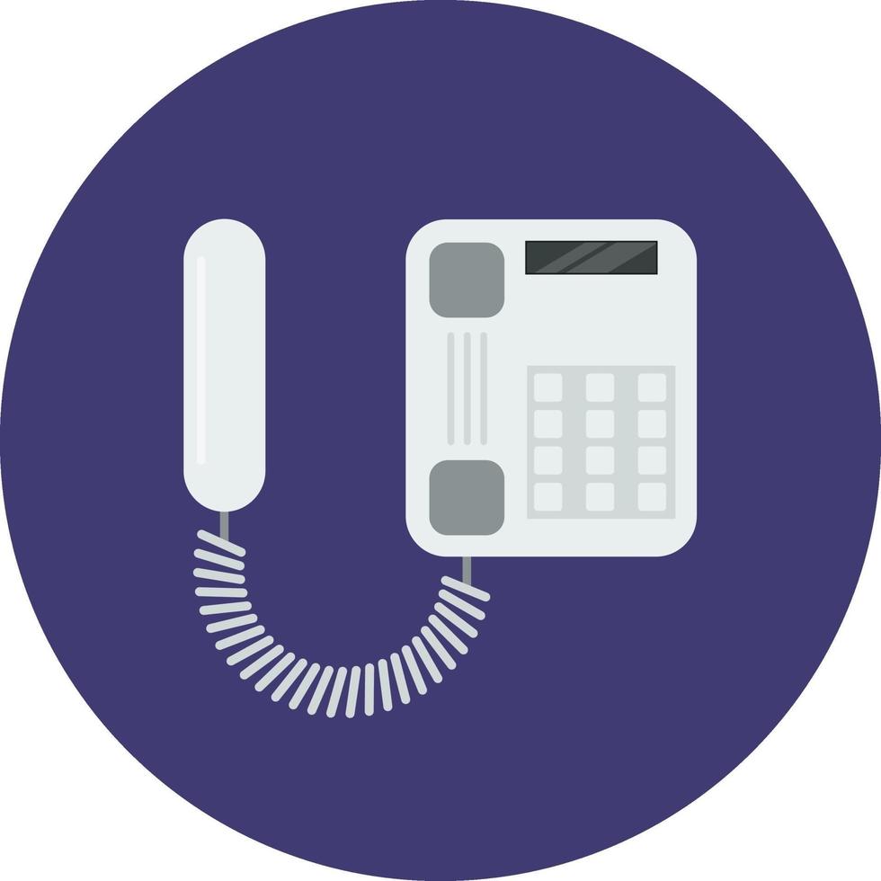 Old white telephone, illustration, vector on a white background.