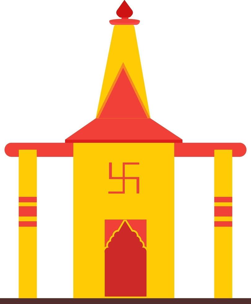 Old temple, illustration, vector on a white background.