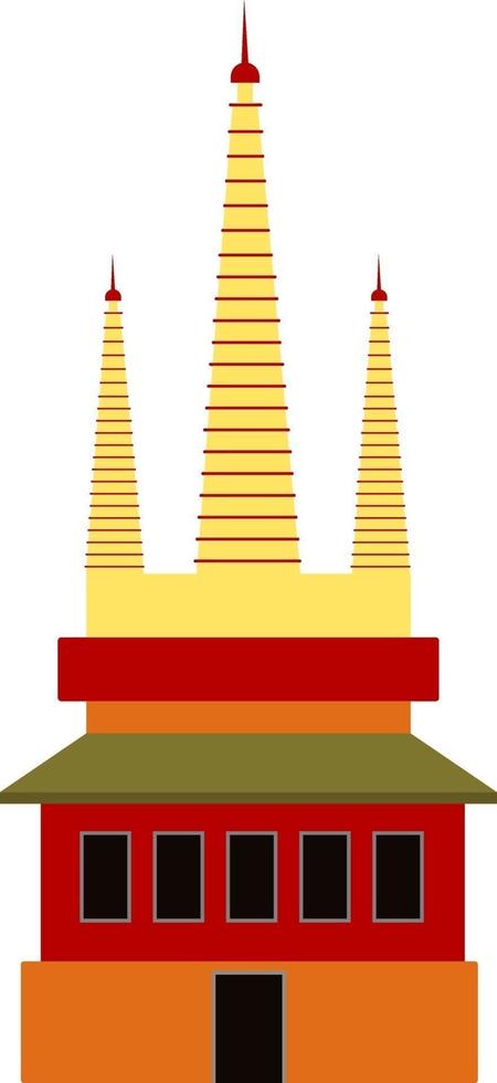 templo chino, ilustración, vector sobre fondo blanco.