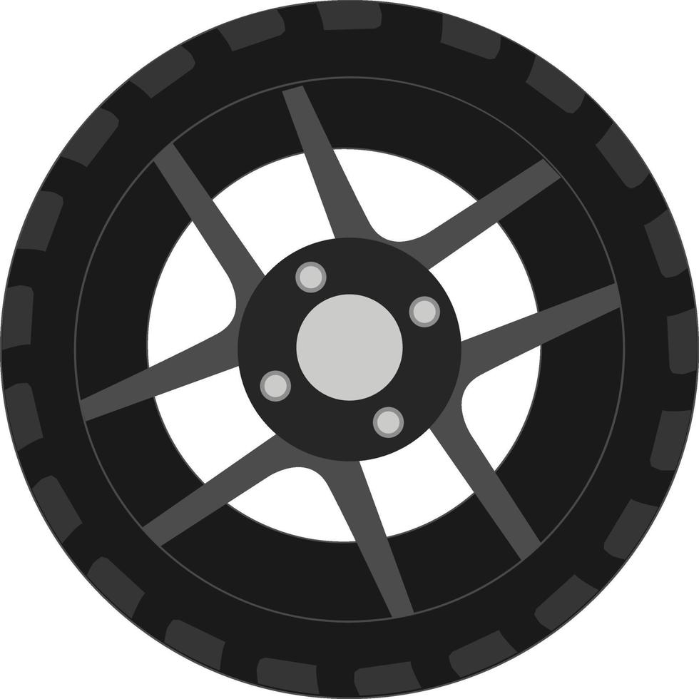 Car tire, illustration, vector on a white background.