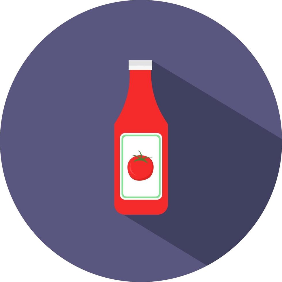 Bottle of ketchup, illustration, vector on a white background.