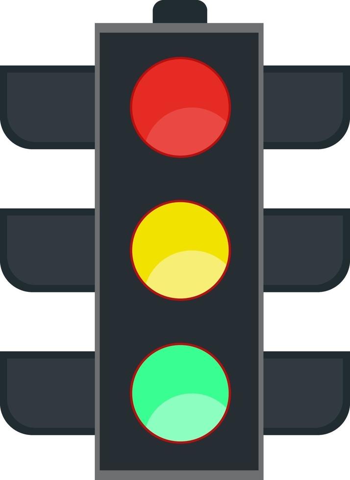 Traffic light, illustration, vector on a white background.