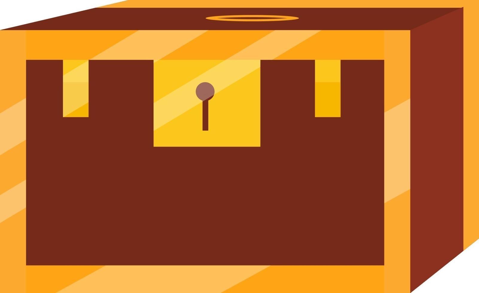 Treasure box, illustration, vector on a white background.