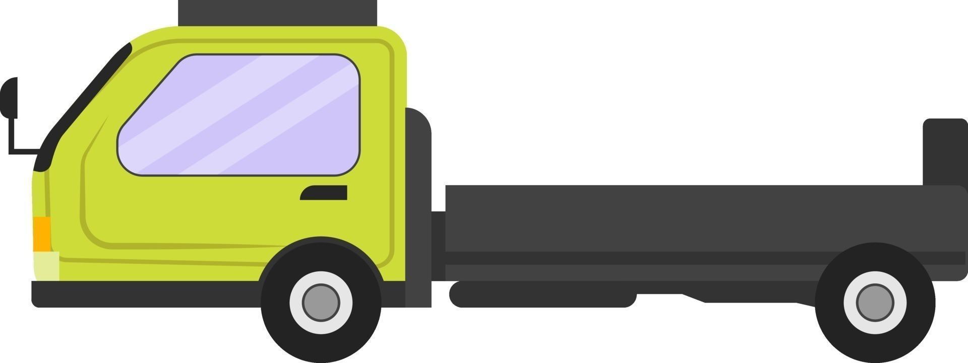 Green truck, illustration, vector on a white background.